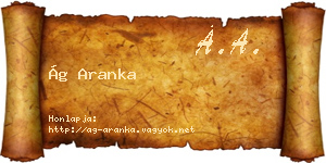 Ág Aranka névjegykártya